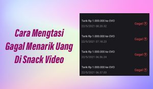 Cara Mengatasi Gagal Menarik Uang Di Snack Video