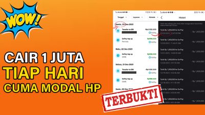 Aplikasi Penghasil Uang Paling Legit, Cuma Modal HP Cair 1 Juta Tiap Hari